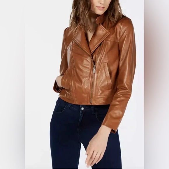 Michael Kors Women's 100% Lambskin
Leather Moto Jacket NWT 250.00 - Picture 4 of 6